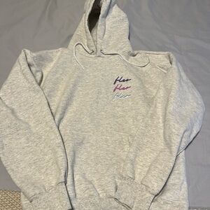 Fleo Light Gray Hoodie with Multicolor script